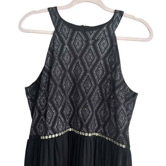 ENFOCUS Studio maxi formal dress size 14 halter Goth Dark Romantic Whimsigoth - Picture 5 of 13